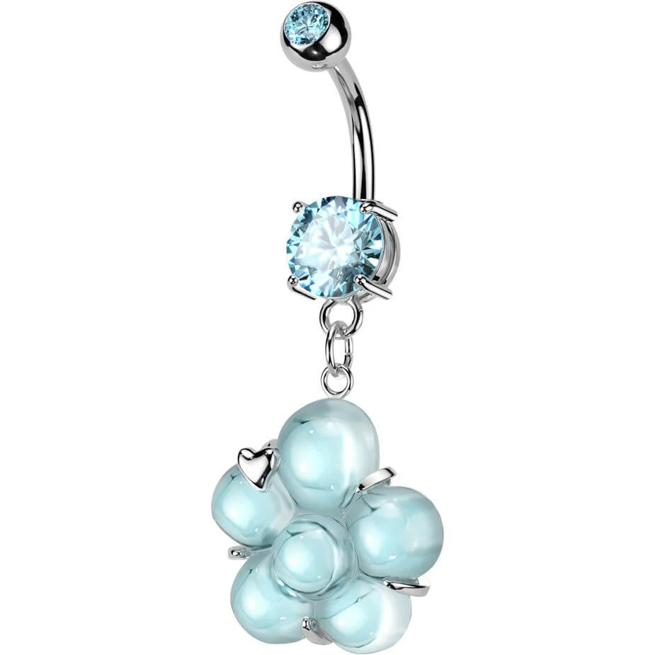 Bauchnabelpiercing Anhänger Blume Zirkonia Krappenfassung - Image 4