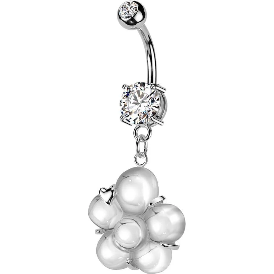Bauchnabelpiercing Anhänger Blume Zirkonia Krappenfassung - Image 5