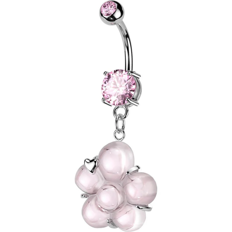 Bauchnabelpiercing Anhänger Blume Zirkonia Krappenfassung - Image 6