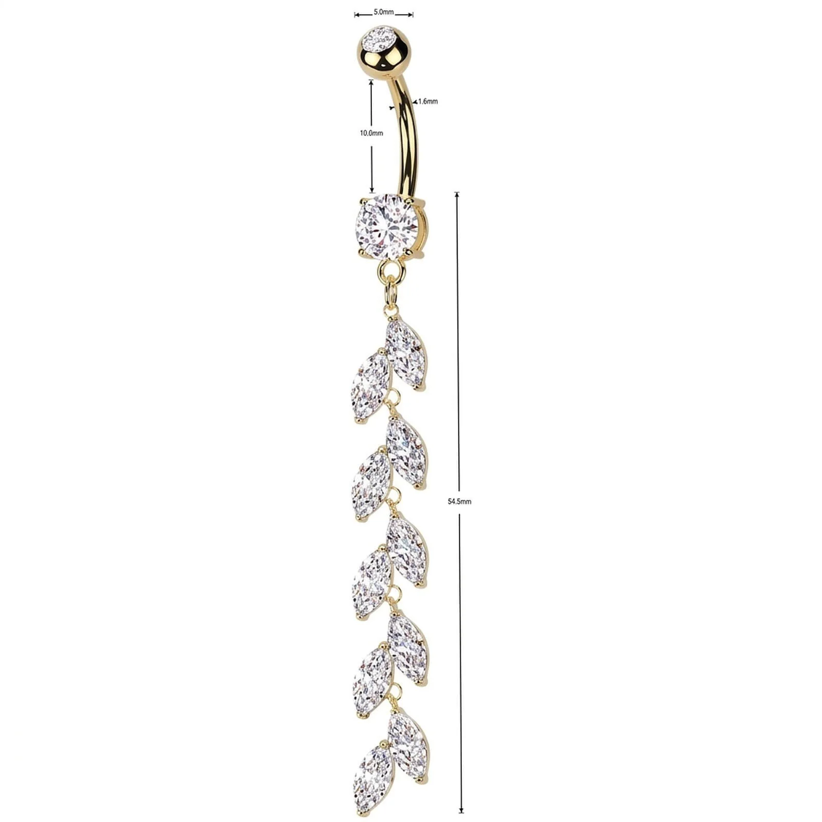 Bauchnabelpiercing Marquise Schliff Zirkonia Anhängen - Image 4