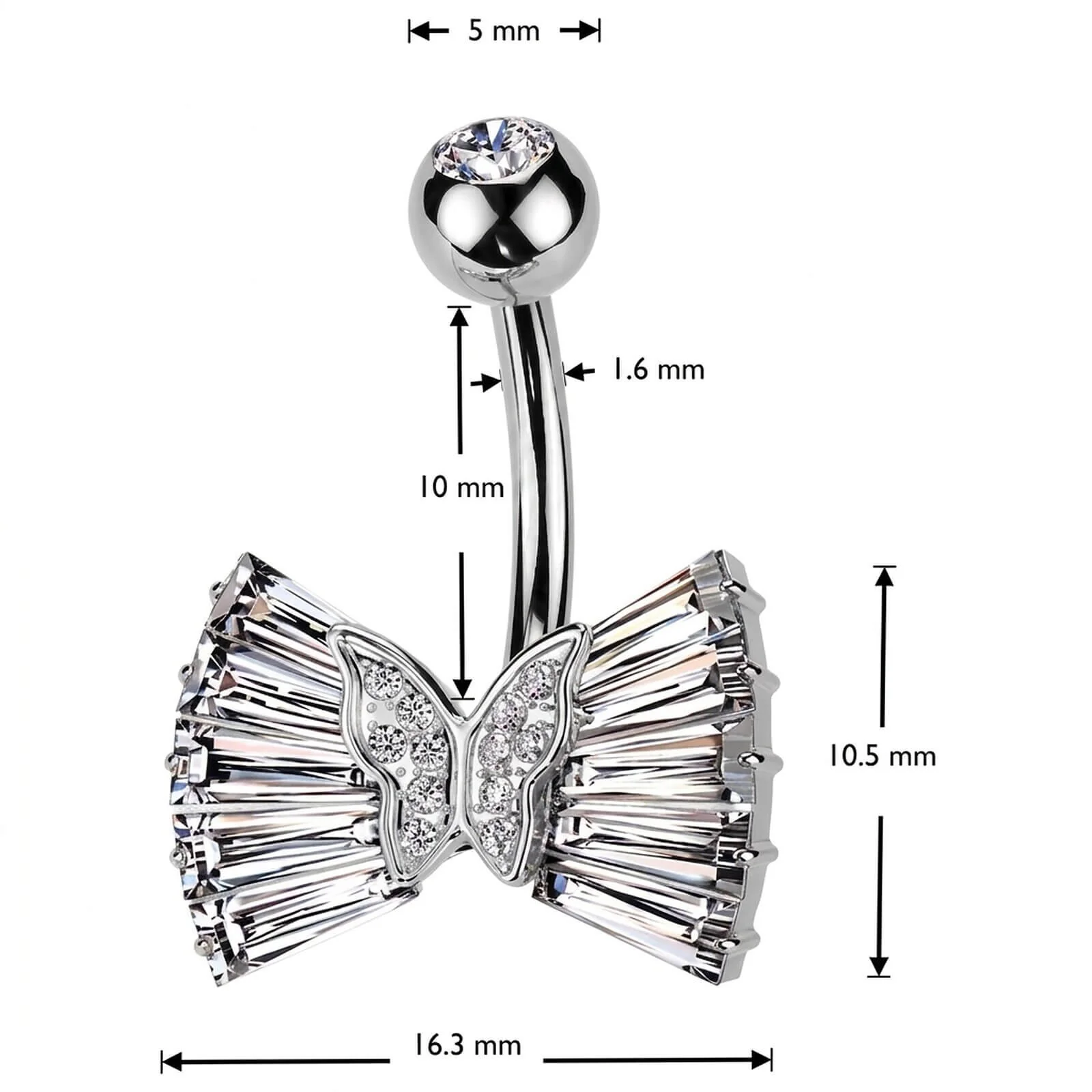 Bauchnabelpiercing Masche Zirkonia - Image 4