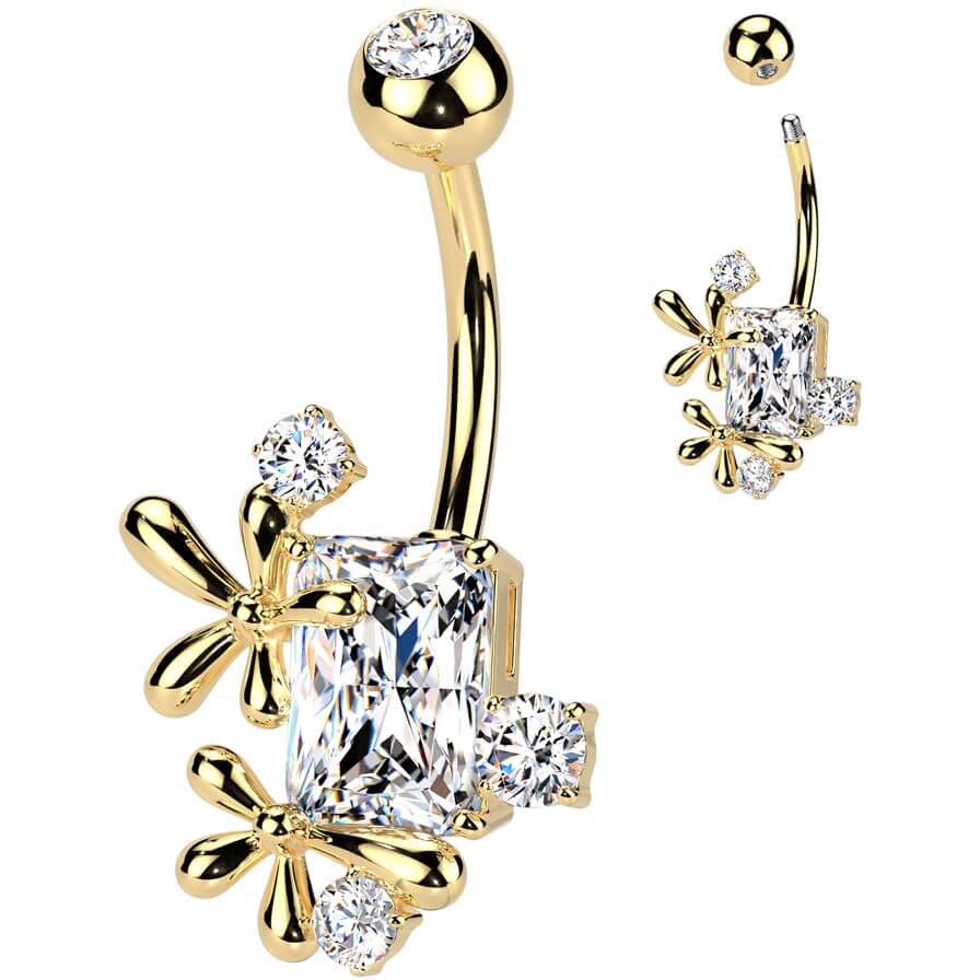 Bauchnabelpiercing Blumen Zirkonia - Image 2