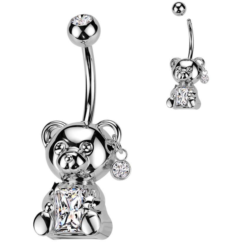 Bauchnabelpiercing Teddy Bär Zirkonia - Image 3