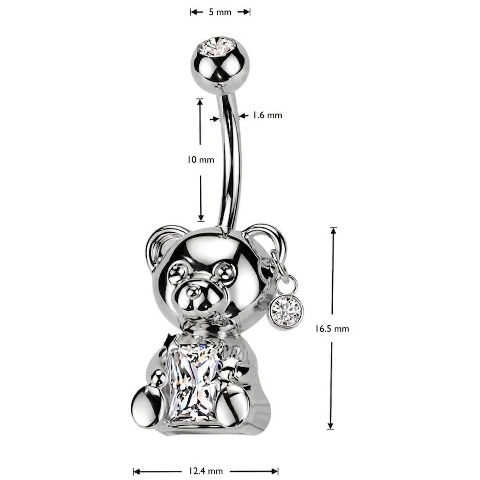 Bauchnabelpiercing Teddy Bär Zirkonia - Image 4