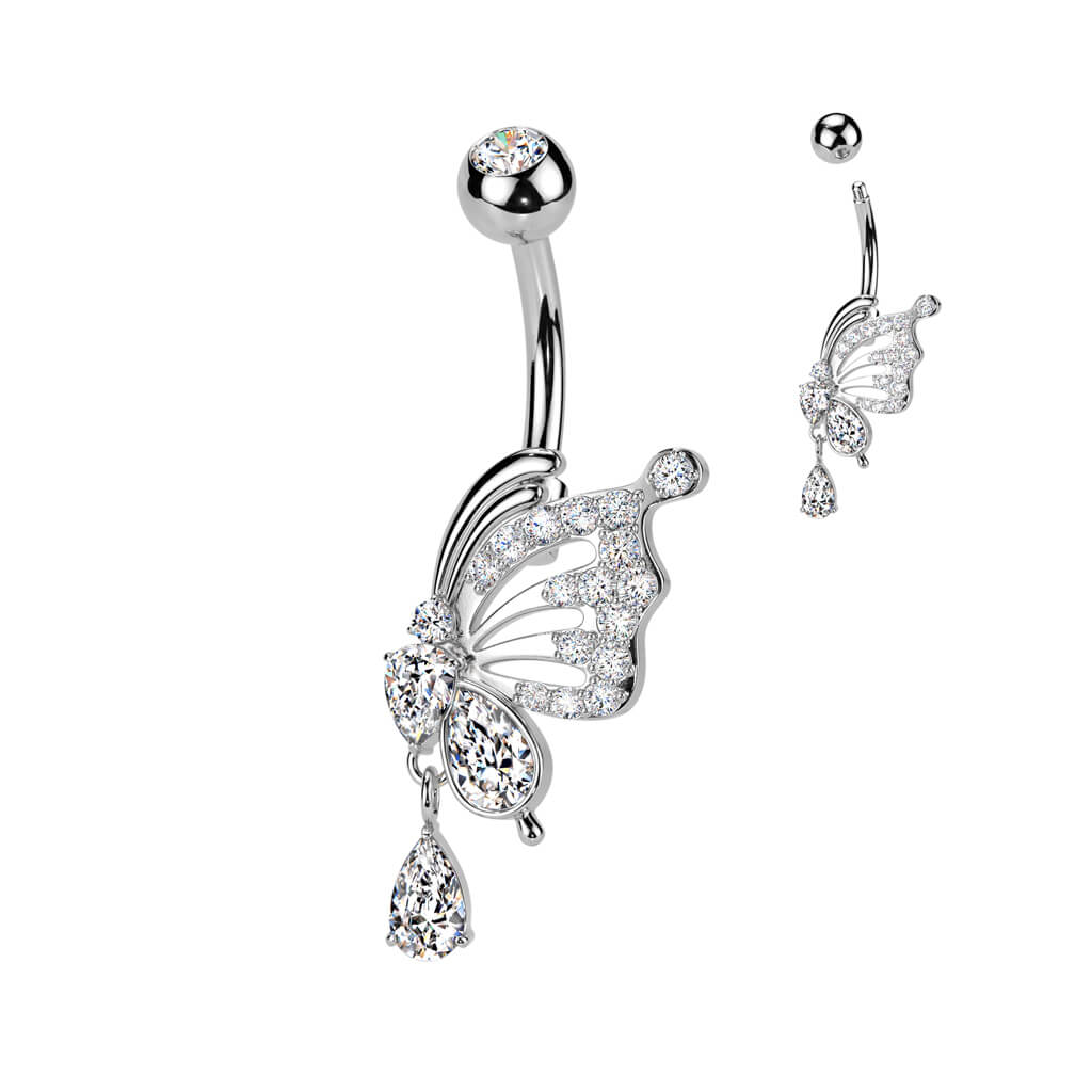 Bauchnabelpiercing Schmetterlingsflügel Anhänger Zirkonia - Image 3