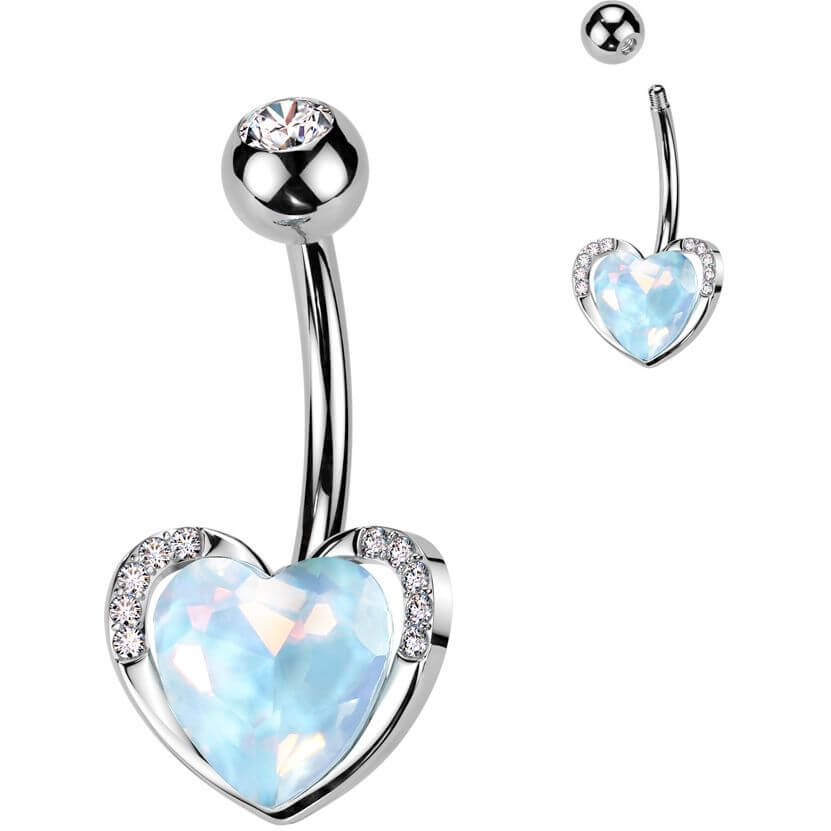 Bauchnabelpiercing Herz Zirkonia - Image 3