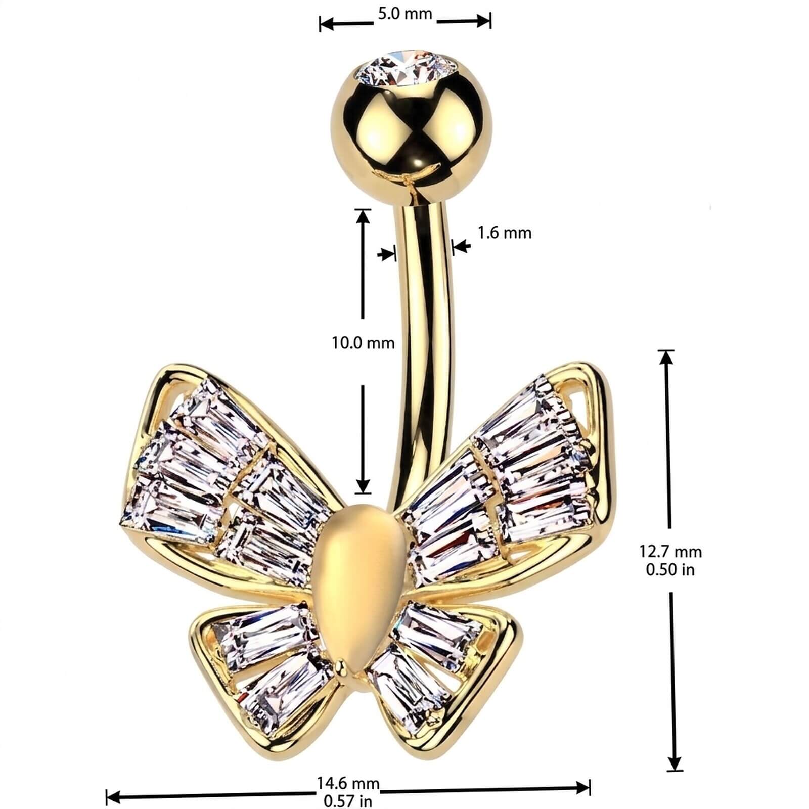Bauchnabelpiercing Schmetterling Zirkonia - Image 4