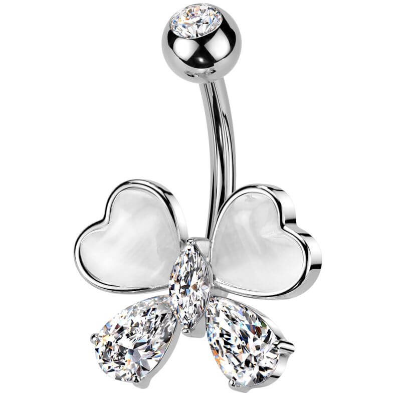 Bauchnabelpiercing Schmetterling Zirkonia Katzenauge