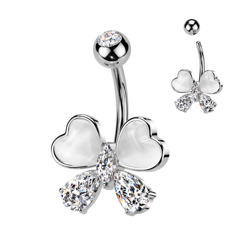 Bauchnabelpiercing Schmetterling Zirkonia Katzenauge - Image 3