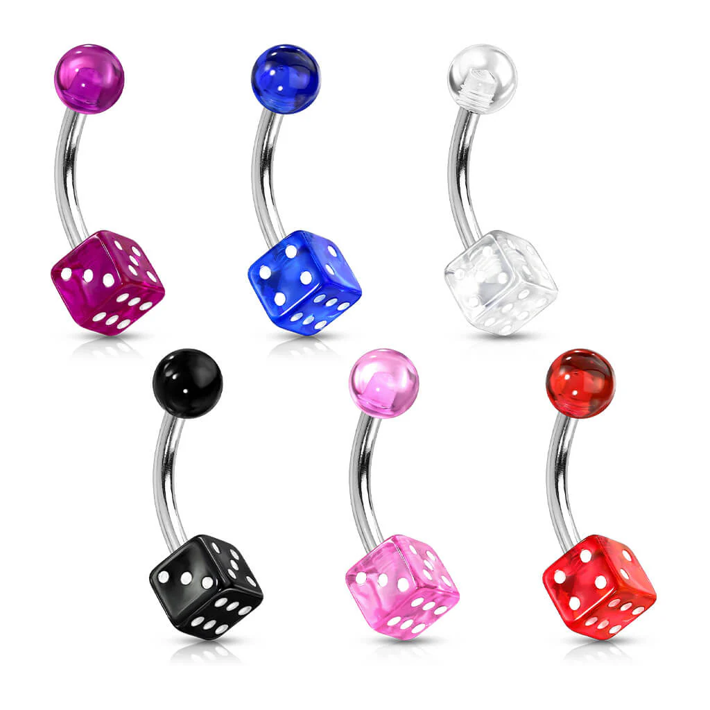 Bauchnabelpiercing Würfel Acryl - Image 5