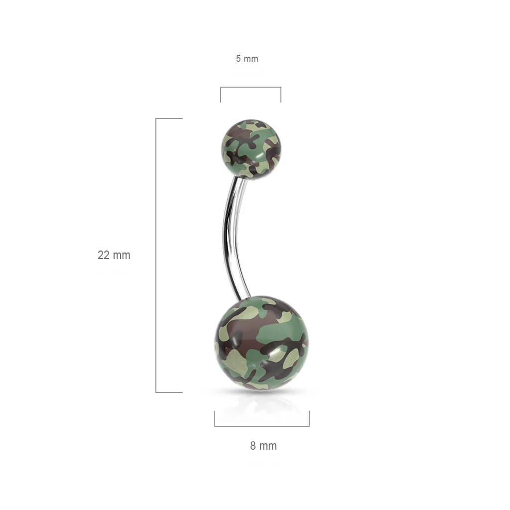 Bauchnabelpiercing Camouflage Acryl - Image 3