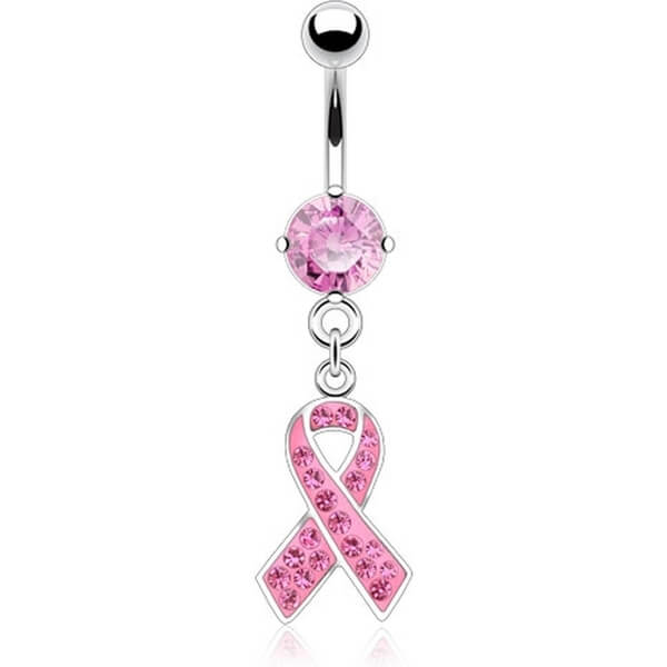 Bauchnabelpiercing Brustkrebsschleife beweglich Zirkonia - Image 2