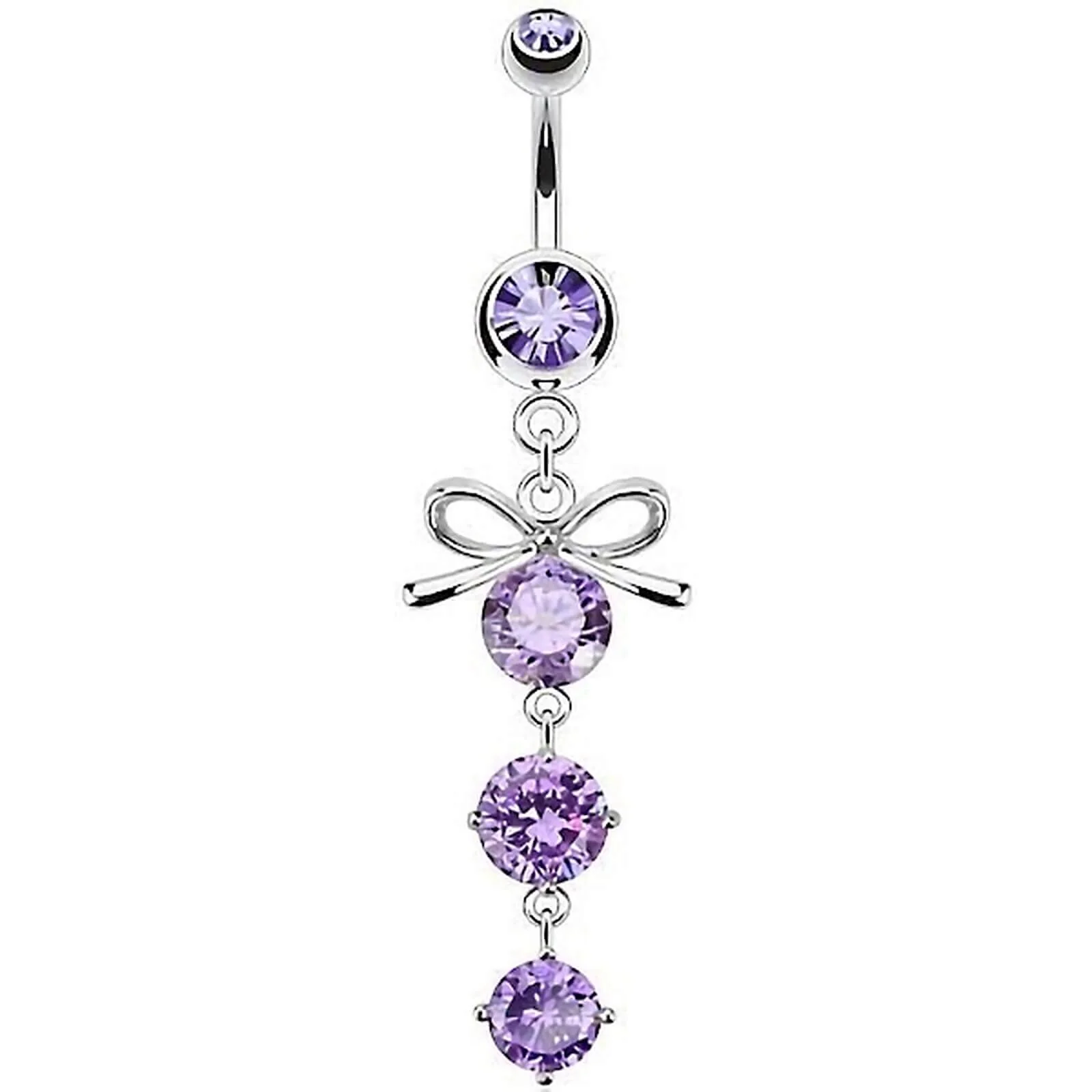 Bauchnabelpiercing Schleife beweglich Zirkonia Silber