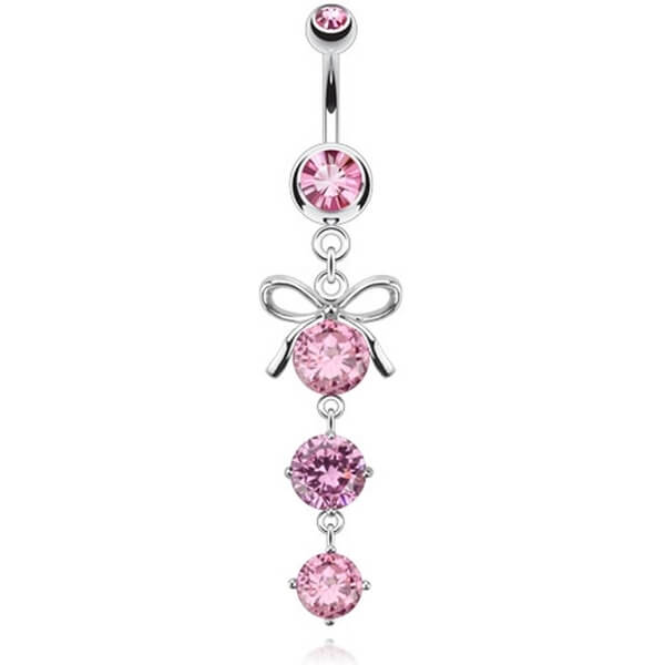 Bauchnabelpiercing Schleife beweglich Zirkonia Silber - Image 4