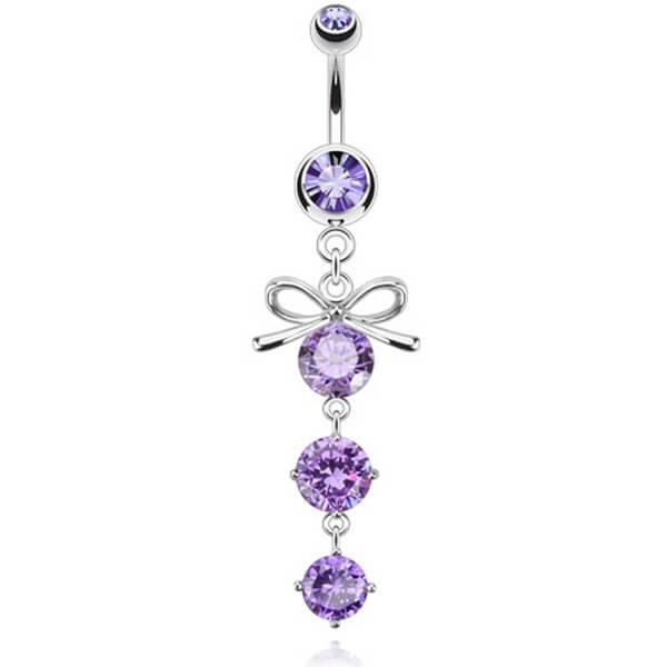 Bauchnabelpiercing Schleife beweglich Zirkonia Silber - Image 5