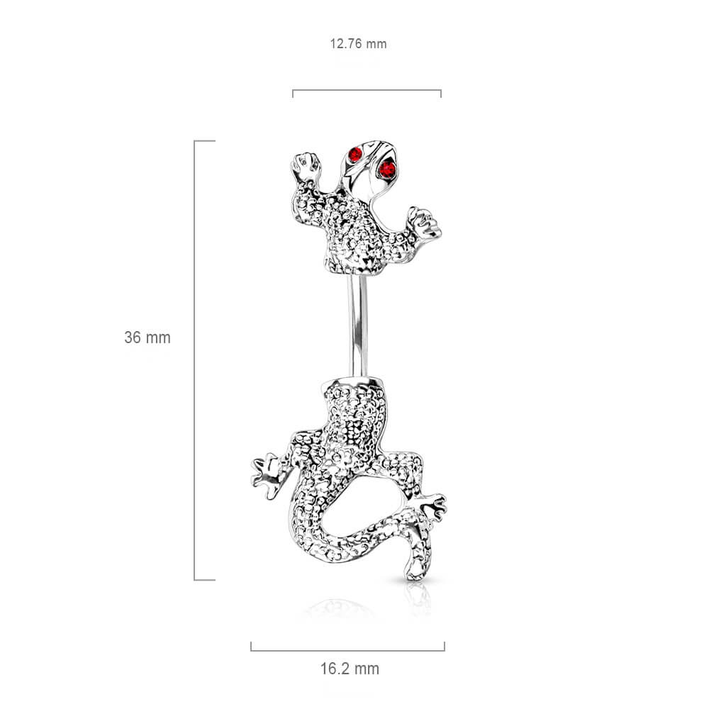 Bauchnabelpiercing Chamäleon Zirkonia Silber - Image 3