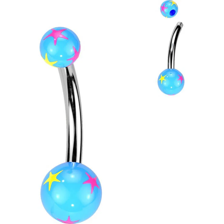 Bauchnabelpiercing Acryl Sterne Kugel - Image 2