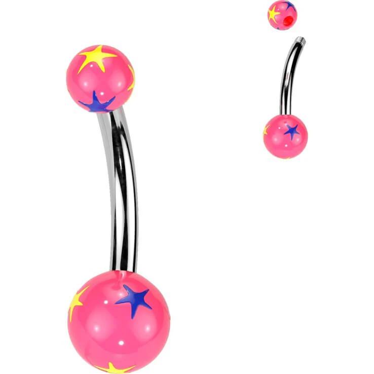 Bauchnabelpiercing Acryl Sterne Kugel - Image 3