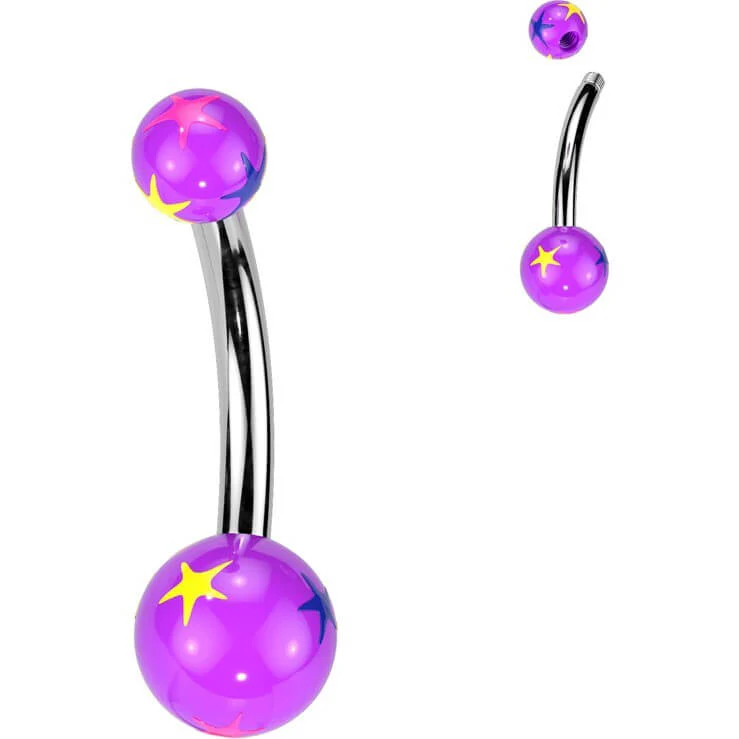 Bauchnabelpiercing Acryl Sterne Kugel - Image 4