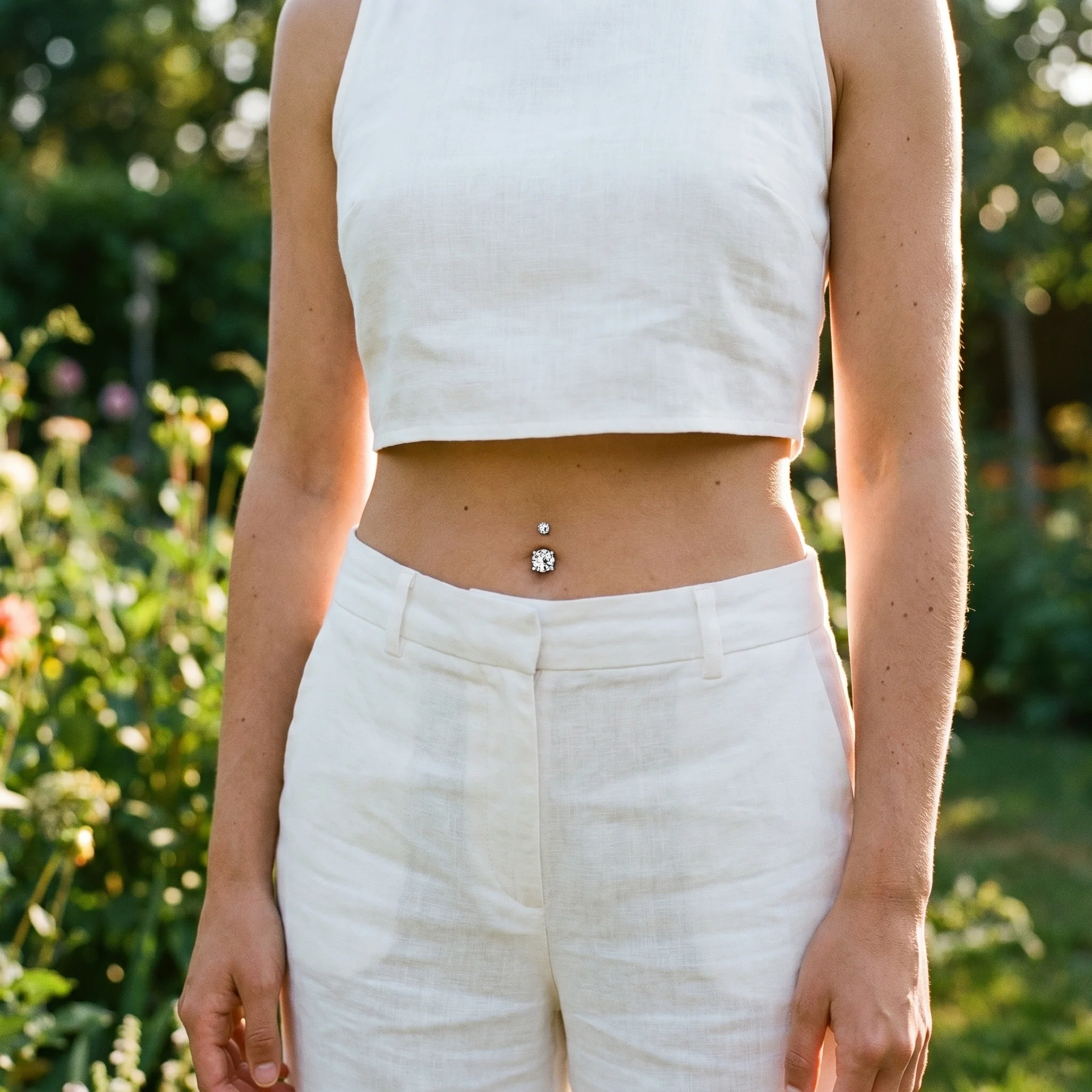 Bauchnabelpiercing Zirkonia Innengewinde - Image 2