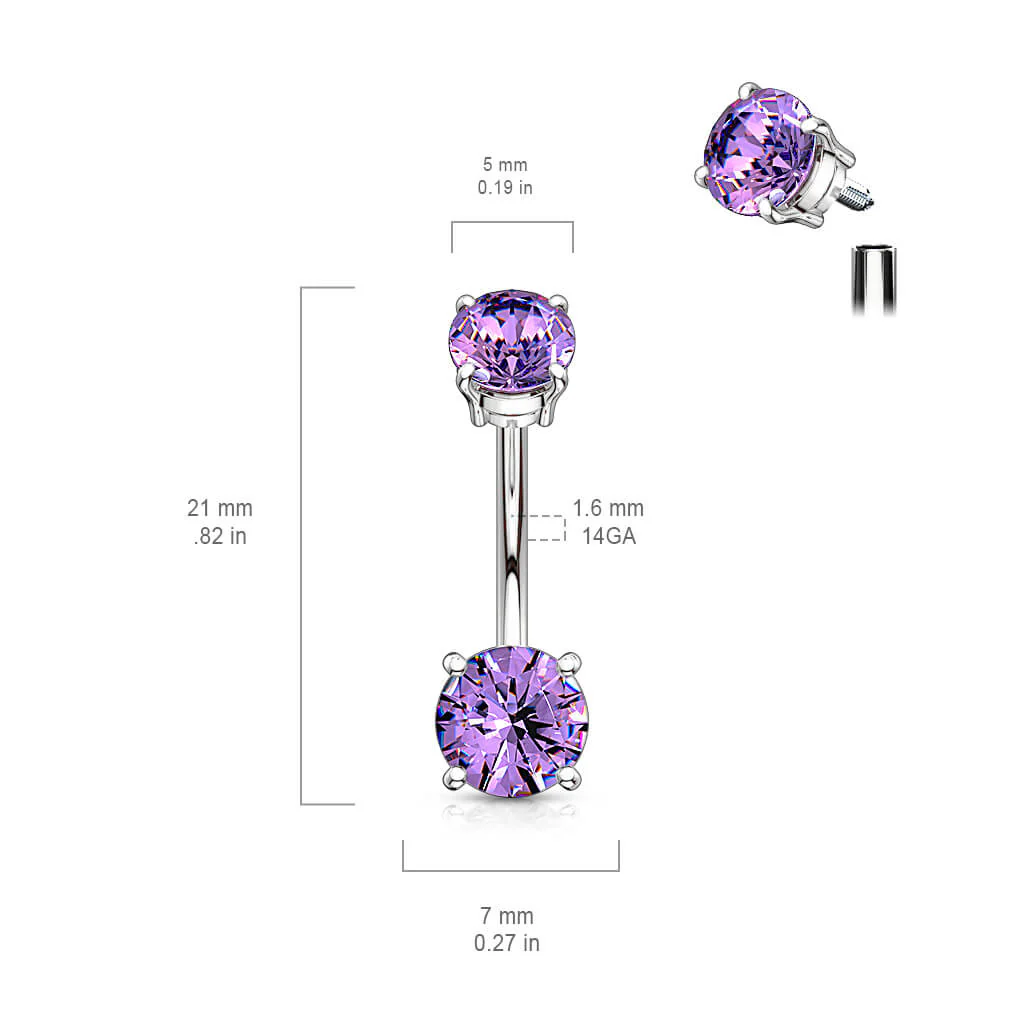 Bauchnabelpiercing Zirkonia Innengewinde - Image 4