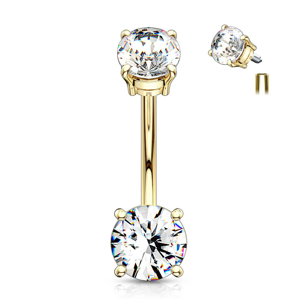 Bauchnabelpiercing Zirkonia Innengewinde - Image 5