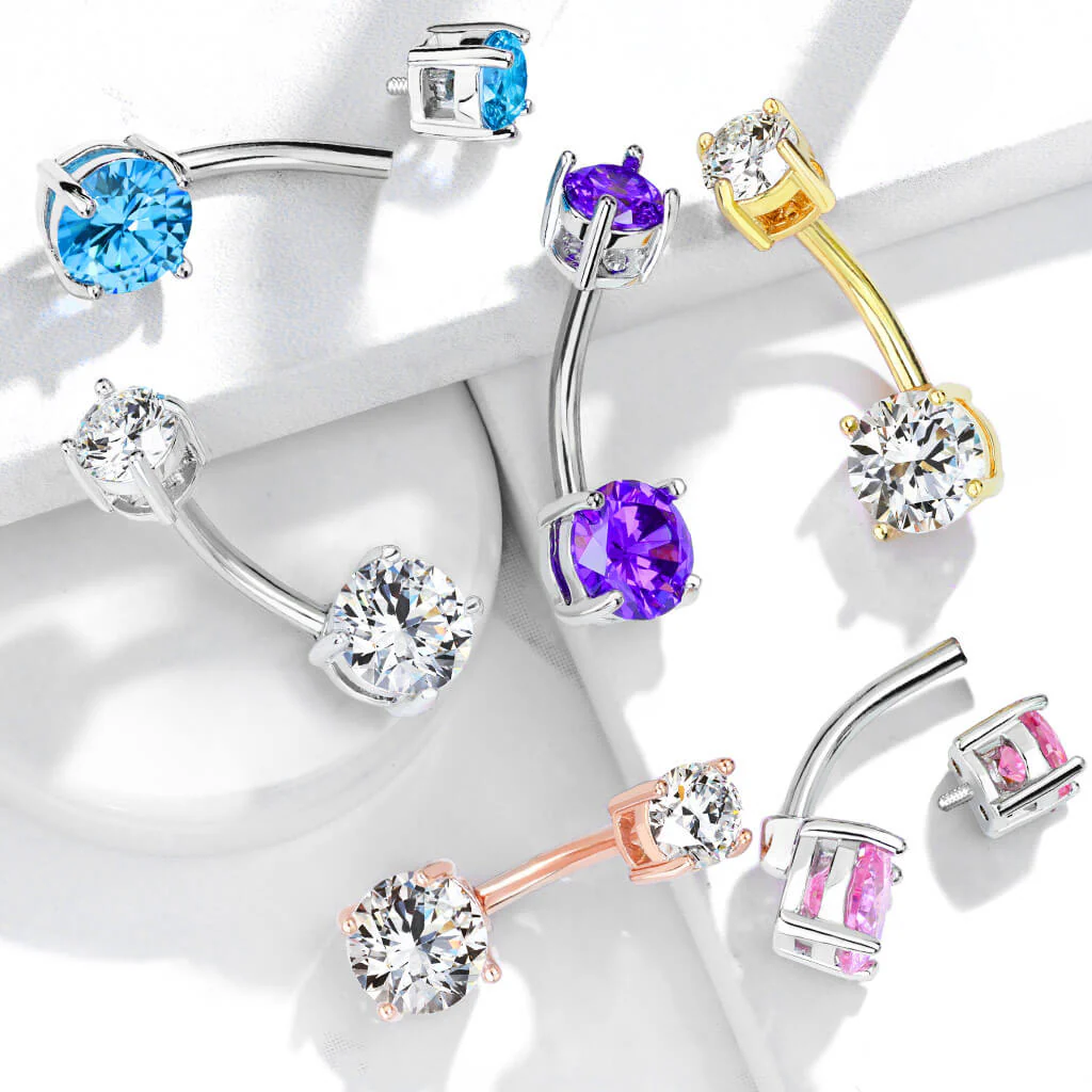 Bauchnabelpiercing Zirkonia Innengewinde - Image 7