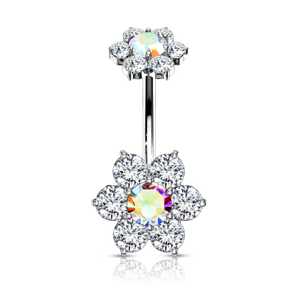 Bauchnabelpiercing Blume Zirkonia Innengewinde - Image 2