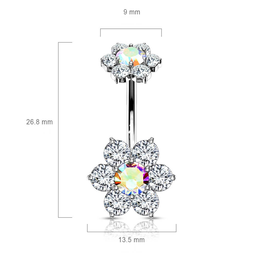 Bauchnabelpiercing Blume Zirkonia Innengewinde - Image 3