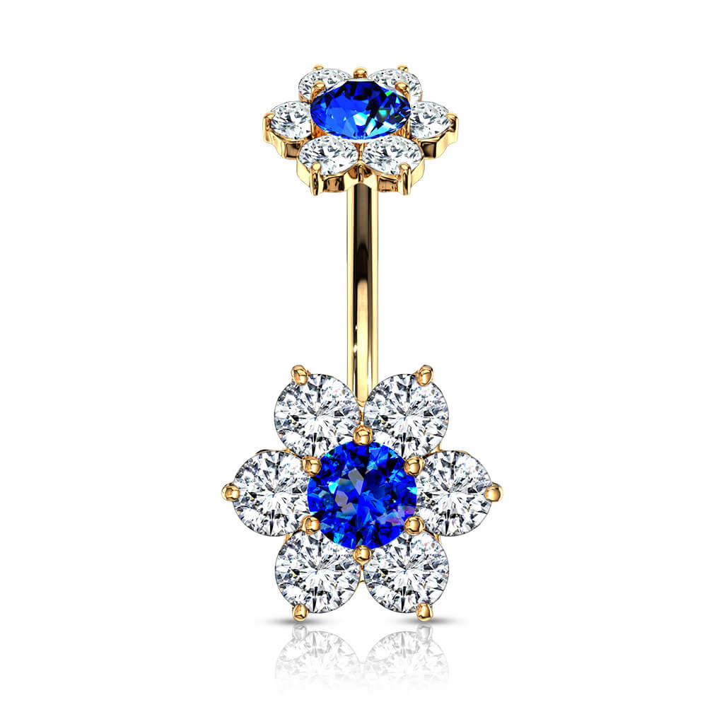 Bauchnabelpiercing Blume Zirkonia Innengewinde - Image 4