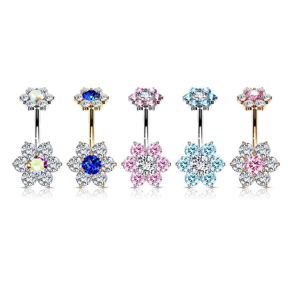 Bauchnabelpiercing Blume Zirkonia Innengewinde - Image 5