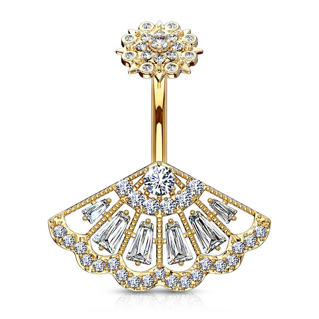 Bauchnabelpiercing Fächer Zirkonia Innengewinde - Image 4
