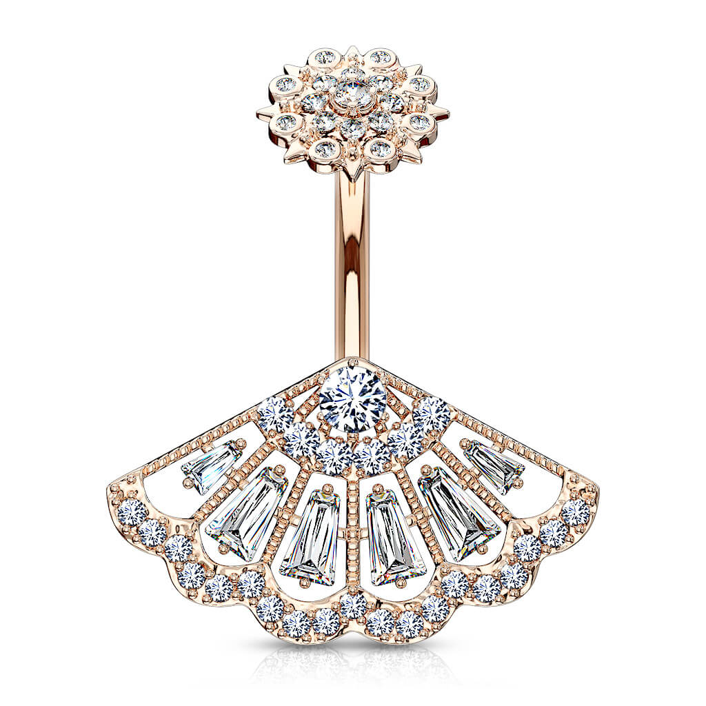 Bauchnabelpiercing Fächer Zirkonia Innengewinde - Image 8