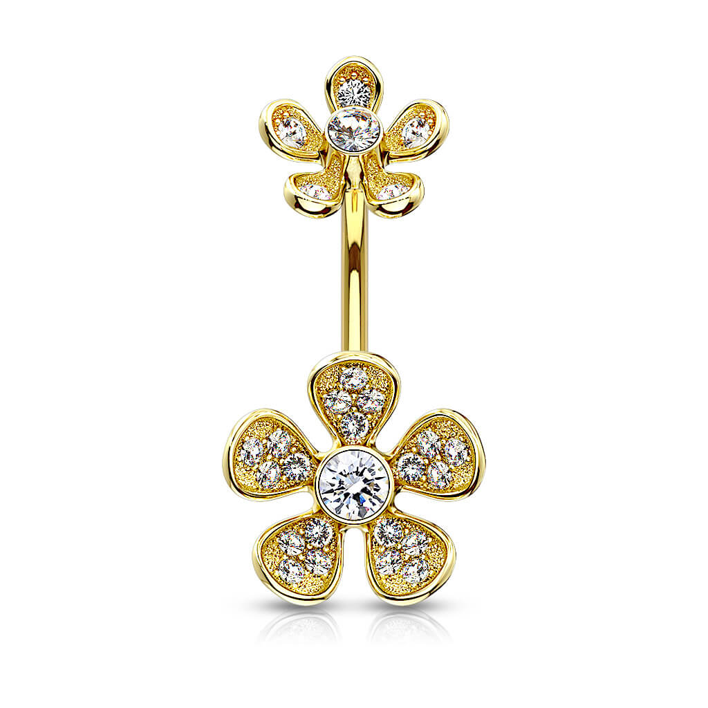 Bauchnabelpiercing Blume Zirkonia Innengewinde - Image 4