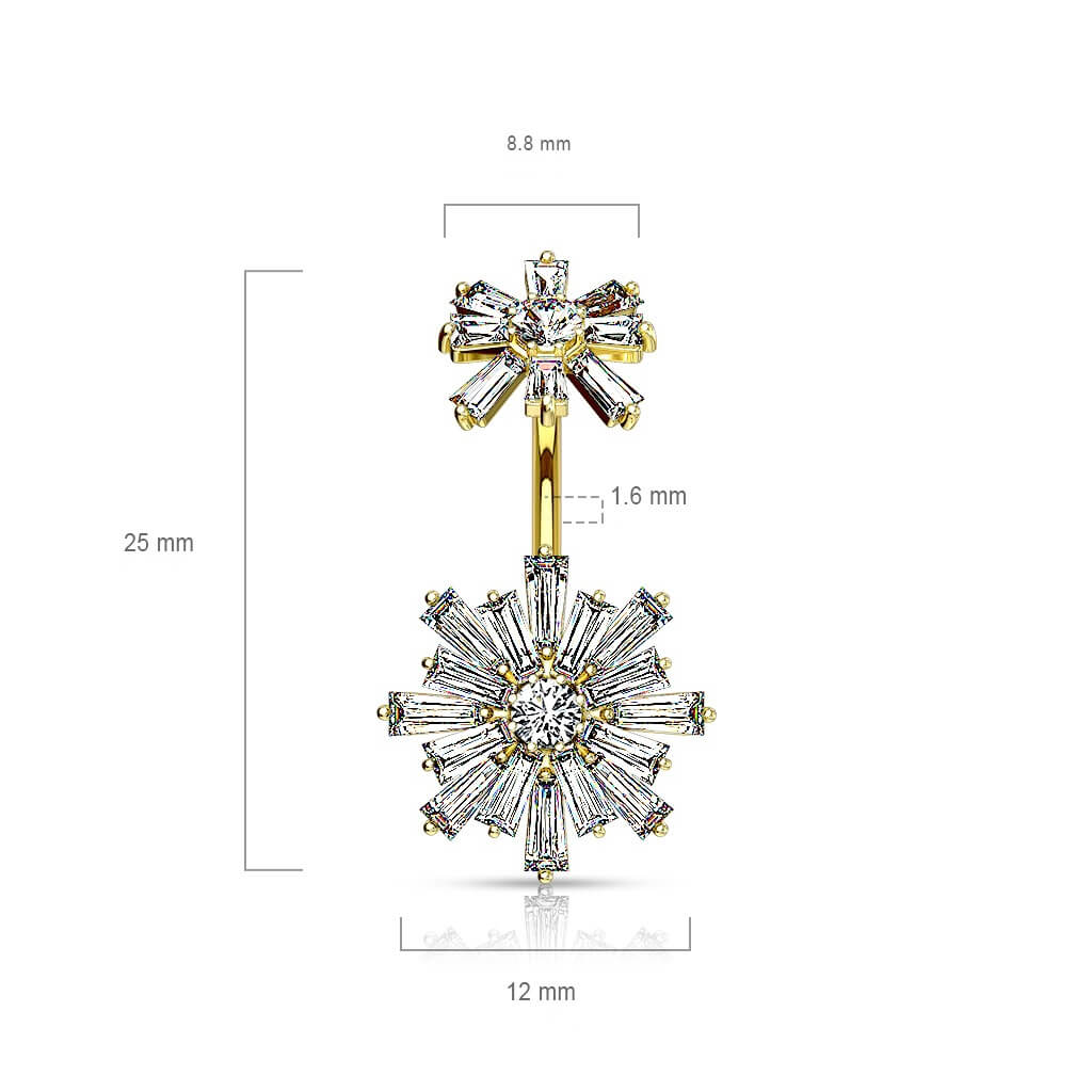 Bauchnabelpiercing Blume Zirkonia Innengewinde - Image 3