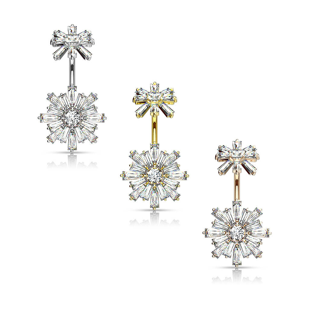 Bauchnabelpiercing Blume Zirkonia Innengewinde - Image 4