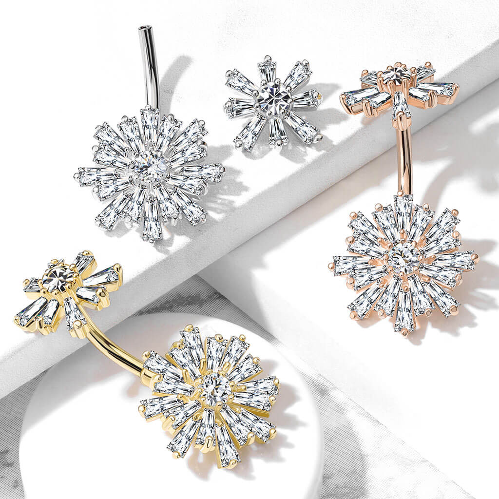 Bauchnabelpiercing Blume Zirkonia Innengewinde - Image 6