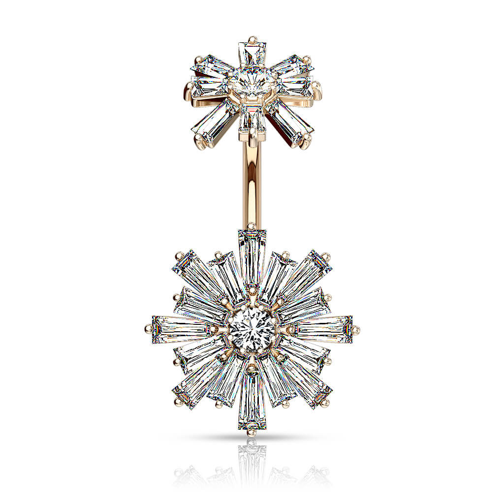Bauchnabelpiercing Blume Zirkonia Innengewinde - Image 7