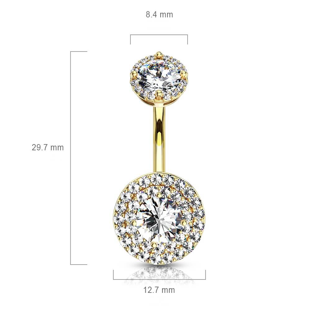 Bauchnabelpiercing Zirkonia Rund Innengewinde - Image 4