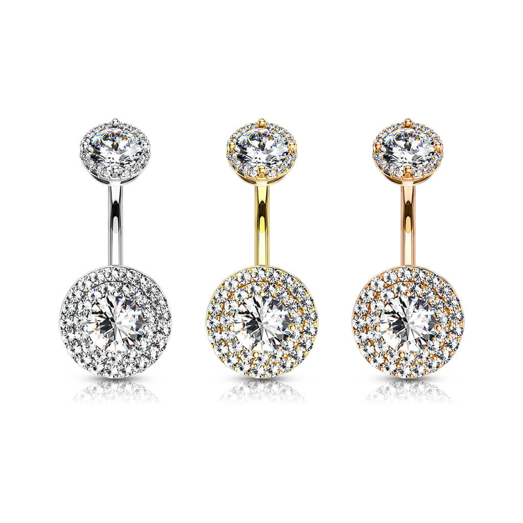 Bauchnabelpiercing Zirkonia Rund Innengewinde - Image 6
