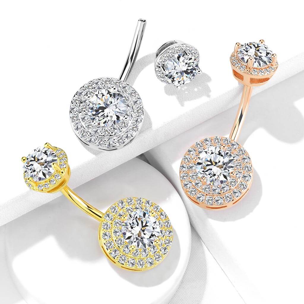 Bauchnabelpiercing Zirkonia Rund Innengewinde - Image 7