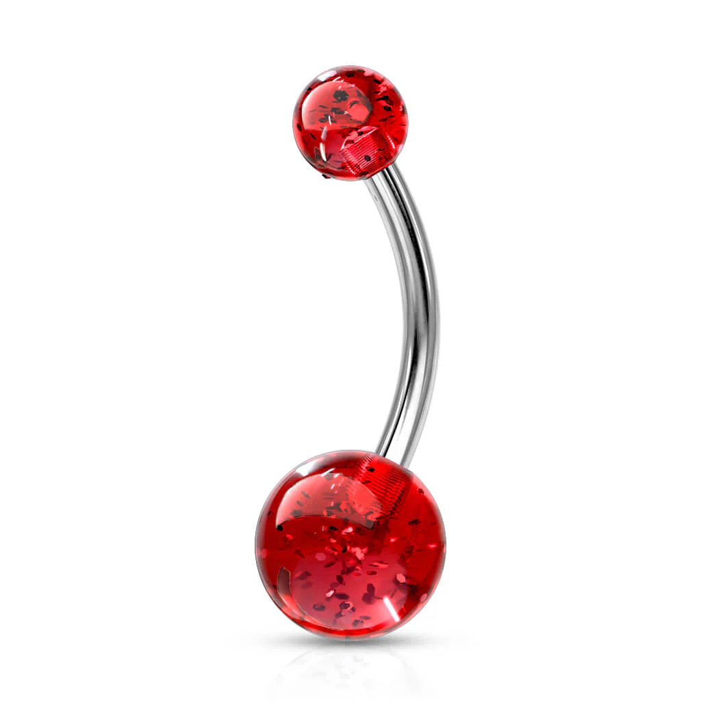 Bauchnabelpiercing Acryl Glitzer Kugel - Image 10