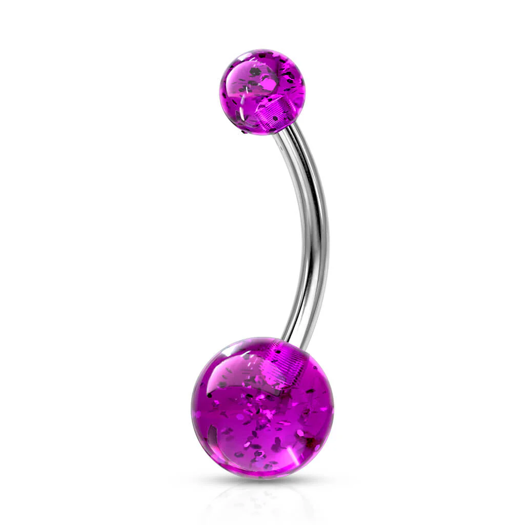Bauchnabelpiercing Acryl Glitzer Kugel - Image 2
