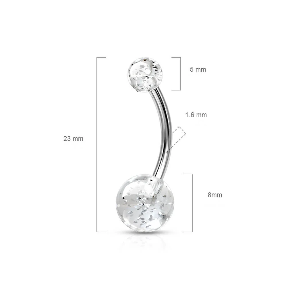 Bauchnabelpiercing Acryl Glitzer Kugel - Image 3