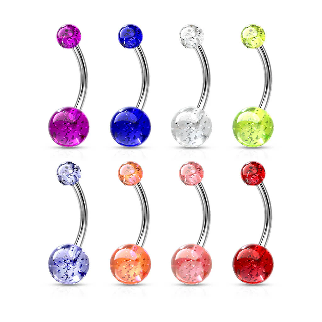 Bauchnabelpiercing Acryl Glitzer Kugel - Image 5