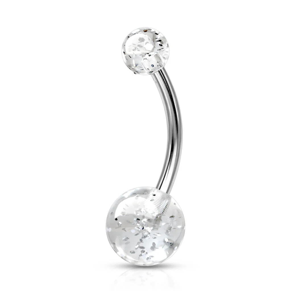 Bauchnabelpiercing Acryl Glitzer Kugel - Image 6