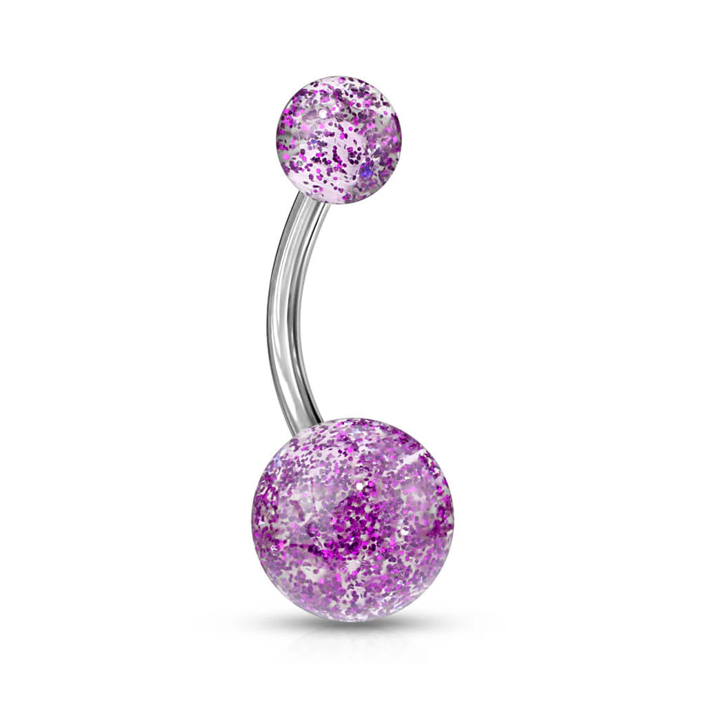 Bauchnabelpiercing Acryl Ultra Glitzer Kugel - Image 10
