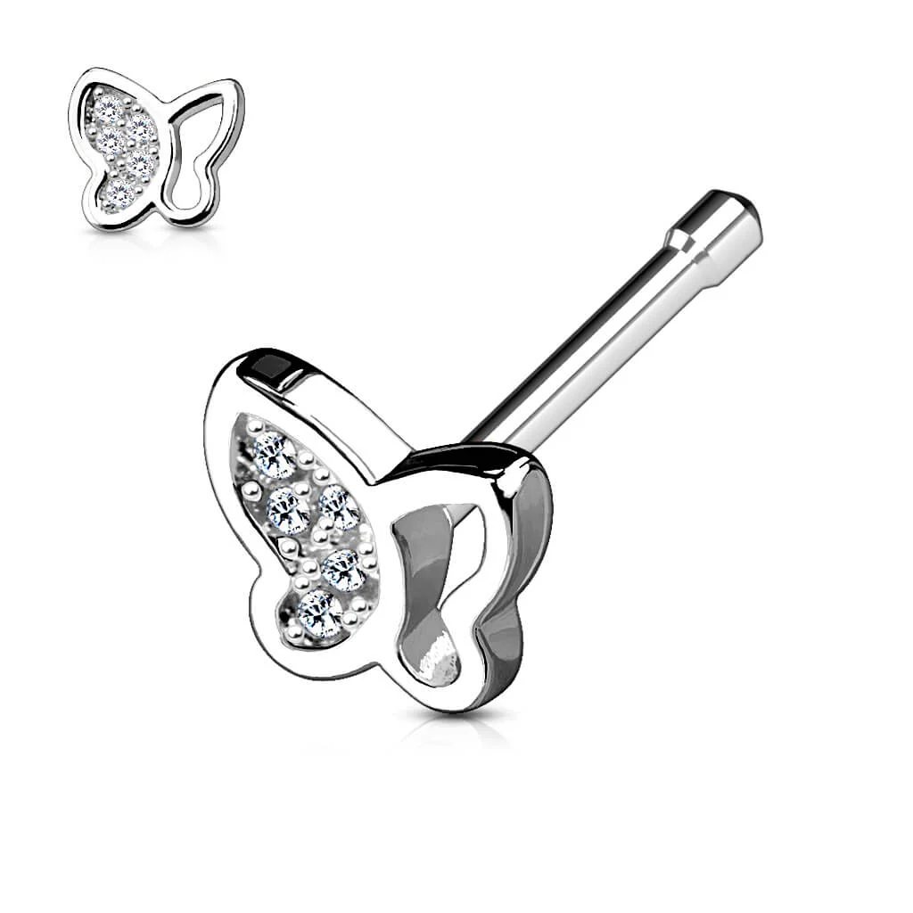 Nasenstecker Schmetterling Zirkonia - Image 2