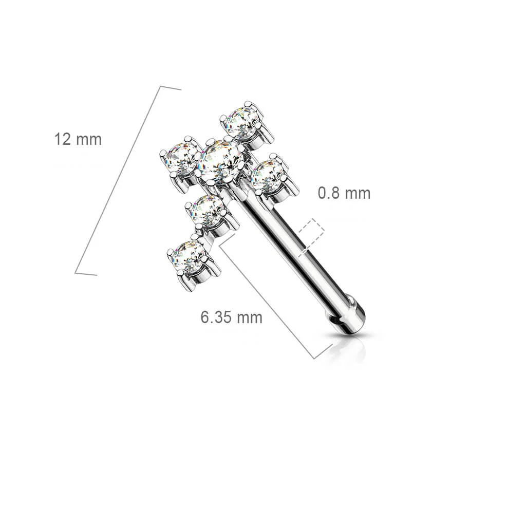 Nasenstecker Kreuz Zirkonia - Image 3