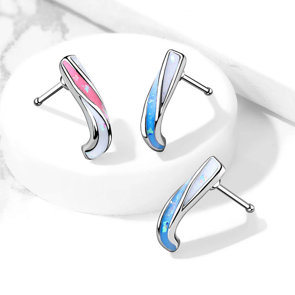 Nose Crawler Twist Opal Silber - Image 5